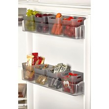 Mutfak Köşesi 6 Adet Füme Buzdolabı Kapak Içi Düzenleyici Organizer - Buzdolabı Içi Düzenleyici - Banyo Organizeri