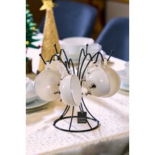 Teknotrust Siyah 6 Kancalı Bardak Askılık, Mutfak Set Üstü Düzenleyici