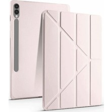 Huly  Samsung Galaxy X510 Tab S9 Fe 11 Kılıf Kalemlikli Mars Tablet Kılıfı - Rose Gold Hub