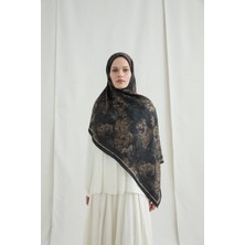 Camellia Scarfs Monaco Kraş Şal - Siyah Bej