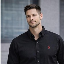 Quero Keten Pamuk Düğmeli Yaka Erkek Gömlek