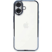 Huly  iPhone 16 Plus Kılıf  Lensli Silikon - Açık Mavi Hub