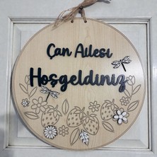 Pelince Kişiye Özel Isimli Ahşap Kapı Süsü Hoşgeldiniz Yazılı Duvar Dekoru | 30 cm Lazer Kazıma Mdflam Isimlik