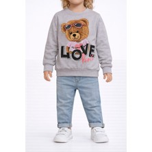 love Iki I,plik Şardonlu Baskı Detaylı Sweat