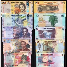 3Alp Koleksiyon Sierra Leone 5 Li Set "çil" Eski Yabancı Kağıt Para
