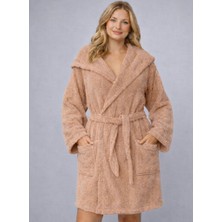 Emillie Kapşonlu Bukle Bornoz -%100 Pamuk
