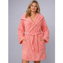 Emillie Kapşonlu Bukle Bornoz -%100 Pamuk