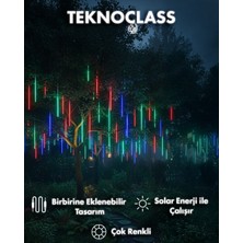 Allians 8'li Meteor Kayan Tüp LED Bahçe ve Sokak Işıkları Solar Güneş Enerjili