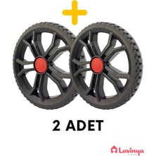 PremiumPort 2 Adet Takmatik Pazar Arabası Yedek Tekeri 17 cm Mekanizmalı