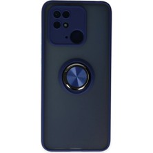 Huly  Xiaomi Poco C40 Kılıf Montreal Yüzüklü Silikon Kapak - Lacivert Hub