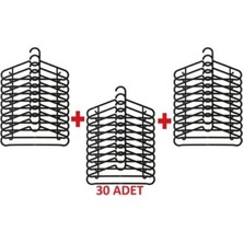 PremiumPort 30 Adet Siyah Elbise ve Gömlek Askısı, Kırılmaz, Kullanışlı Set