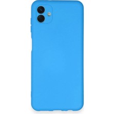 Huly  Samsung Galaxy A04 Kılıf Nano Içi Kadife Silikon - Mavi Hub