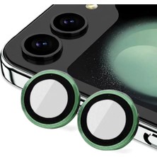 Huly  Samsung Galaxy Z Flip 5 Valdez Metal Kamera Lens - Koyu Yeşil Hub
