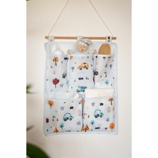 PremiumPort Iki Katlı Duvar Düzenleyici, Mavi Renkli, 36X46 Cm, Şık ve Fonksiyonel