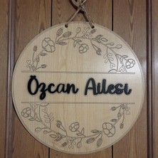 Pelince Kişiye Özel Isimli Ahşap Kapı Süsü Hoşgeldiniz Yazılı Duvar Dekoru | 30 cm Lazer Kazıma Mdflam Isimlik