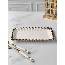 Rossev Dikdörtgen Sunum Tabağı Sofya Stoneware Küçük – 19 x 37 cm