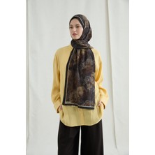 Camellia Scarfs Monaco Kraş Şal - Siyah Hardal