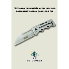Outdoorun Cüzdanda Taşınabilir Metal Ince Sog Paslanmaz Yaprak Çakı – 14,5 cm