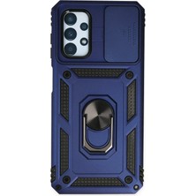 Huly  Samsung Galaxy A33 5g Kılıf Pars Lens Yüzüklü Silikon - Lacivert Hub
