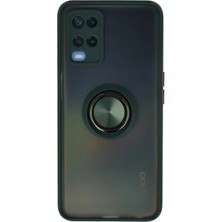 Huly  Oppo A54 4g Kılıf Montreal Yüzüklü Silikon Kapak - Yeşil Hub