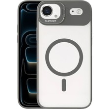 Huly  Apple iPhone 17 Air Remim Lensli Magsafe Standlı Kapak - Titan Gri Hub