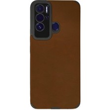 Huly  Tecno Pova Neo Kılıf Loop Deri Silikon - Kahverengi Hub