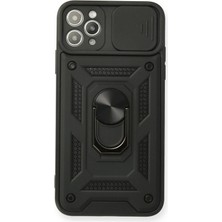 Huly  iPhone 11 Pro Kılıf Pars Lens Yüzüklü Silikon - Siyah Hub