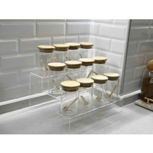 PremiumPort 3 Katlı Şeffaf Merdiven Stand, Güçlü ve Şık Tasarım