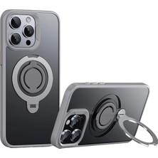 Huly  iPhone 15 Pro Max Avatar 360 Dönen Magsafe Kapak - Titan Gri Hub