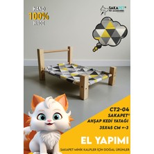 Feyza Design El Yapımı Ahşap Kedi Karyolası, Şık ve Konforlu Uyku Alanı