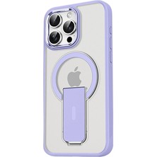 Huly  iPhone 15 Pro Tork Magsafe Standlı Kapak - Lila Hub