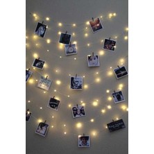 Allians 3m Peri LED Işık Seti, 15 Adet Küçük Mandal, Fotoğraf Asma, Yılbaşı Işığı