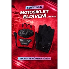 Jiekai Peluşlu Yarım Eldiven, Bisiklet Eldiven Korumalı Kırmızı Renk