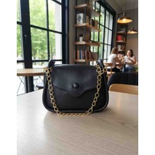 Özense Giyim Kapalı Mıknatıslı Siyah Renkli Kadın El ve Omuz Çantası Fular Hediyemizdir