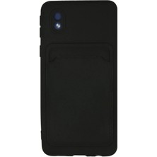 Huly  Samsung Galaxy A01 Core Kılıf Kelvin Kartvizitli Silikon - Siyah Hub