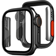Huly  Apple Watch 44MM Watch 49MM Kasa Dönüştürücü ve Ekran Koruyucu - Siyah Hub