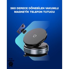 Woogitech Tekno Güçlü Manyetik Tutuşlu 360° Döner Araç Telefon Tutucu – Vakumlu Montajlı Uygun