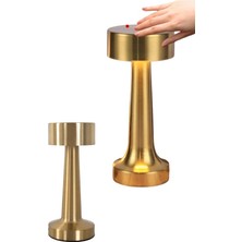 Woogitech Tekno Altın Rengi Masa ve Gece Lambası Dokunmatik Şarjlı Masa Lambası Uygun