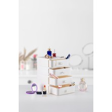 Mutfak Köşesi 4'lü Çekmeceli Takı, Makyaj ve Kozmetik Düzenleyici Çekmece, Ofis Masa Düzenleyici