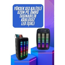 Woogitech Tekno Taşınabilir 6.5 Inç LED Bluetooth Kareoke Hoparlör Rgb Işıklı Radyolu Uygun