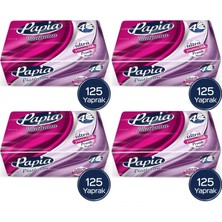 Papia Platinum Pratik Mendil 125 Yaprak (4 Katlı) 500 Yaprak (4PK*125)