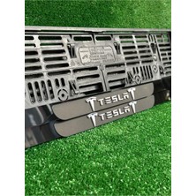 Pi Dekorasyon Pleksi Otomobil Plakalık Ahenk Model Tesla Logolu