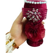 Bordo Düğün Nikah Takı Için Iğnelik, Kına Gecesi Gelin Damat Söz Nişan Sünnet Iğnedanlık