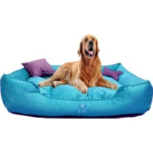 Feyza Design Yıkanabilir Büyük Irk Köpek Yatağı, Silikonlu Elyaf Dolgulu, Dayanıklı Kumaş