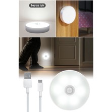 Allians Kablosuz LED Gece Lambası, Hareket Sensörlü, USB Şarjlı, Enerji Tasarruflu
