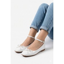 Nmoda Rugan Deri Cilt Mary Jane Babet Şık Tokalı Ortopedik Taban Günlük Ayakkabı