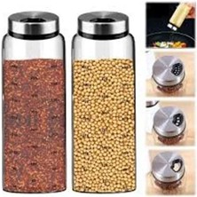 Sween Home Cam Ayarlanabilir Kapaklı Baharatlık 3 Adet