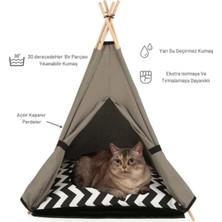 Feyza Design Yataklı Gri Kedi Çadırı, Rahat ve Şık Kedi Evi, Huzur Durağı