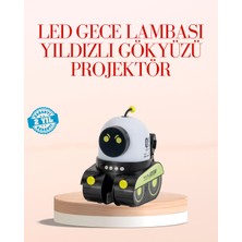 Woogitech Tekno Robot Tasarımlı Bluetooth Hoparlörlü Yıldızlı Gökyüzü Projektör Uygun