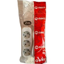 Üçlü Priz 2 Metre (Topraklı - Kordonlu)  Grup Priz &uzatma